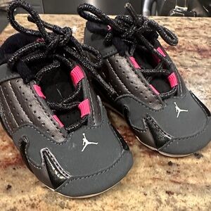 Toddler Gray and Pink Jordans